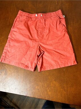 Men's Red Elastic-Waist Casual Shorts SIZE X-LARGE